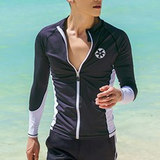 VENDIS 男士 Double Vision 情侶拉鍊防紫外線防曬衣 M215, 黑色