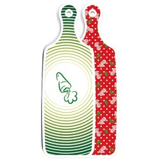 Loem Design 雙面砧板 紅櫻桃, 蔬菜線條綠色, 1個