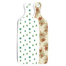 Roem Design 雙面設計上菜砧板 首領色花朵, 松樹圖案, 1個