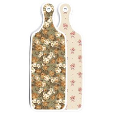 Roem Design 雙面設計上菜砧板 淡黃色花束, 土色花朵, 1個