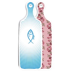 ROEM DESIGN 雙面設計上菜砧板 櫻花, 魚線藍, 1個