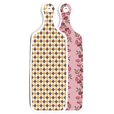 Roem Design 雙面設計上菜砧板 櫻花, 英格蘭黃色格紋, 1個