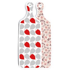 로엠디자인 양면 디자인 서빙도마 자색플라워패턴, 레드그레이낙옆, 1개