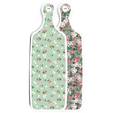 Roem Design 雙面設計上菜砧板 墨綠色花園花卉, 秘色櫻桃, 1個