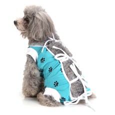 寵物絕育手術服 藍色腳印 L, 1個