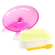 ZEZEPET 碟型倉鼠滾輪 + 沙盆, 粉紅色, 1套