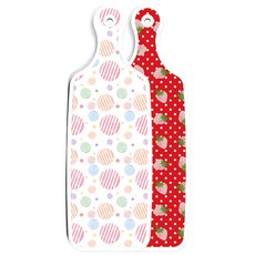 Roem Design 雙面設計上菜砧板 紅色草莓, 線條圓形, 1個