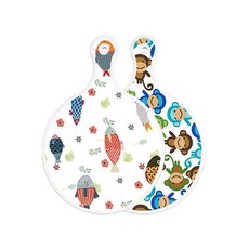 Roem Design 雙面圓形上菜砧板 魚圖案, 猴子, 1個