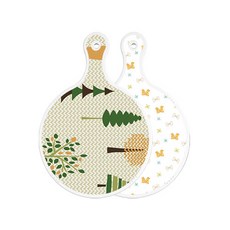 Roem Design 雙面圓形上菜砧板 森林圖案1, 緞帶, 1個