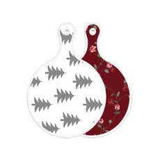 Roem Design 雙面圓形上菜砧板 森林圖案3, 玫瑰紅色, 1個