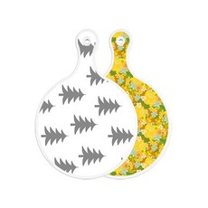 Roem Design 雙面圓形上菜砧板 森林圖案3, 黃色玫瑰藤蔓, 1個