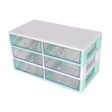 하라코리아 다용도 3단 6칸 정리함 3MW-LLL, 민트 + 화이트(커버), 1개