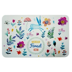 質感印花珪藻土地墊, 森林兔, 1個