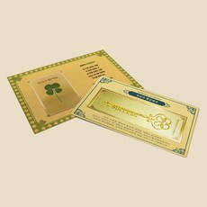 幸運符成為富人的禮物紀念硬幣幸運的四葉草鮮花+成功的黃金鑰匙, 混色