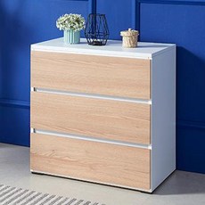이정가구 레오 600 서랍장, 화이트 + 오크, 3단