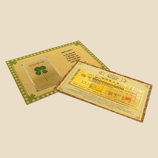 幸運符成為富人的禮物紀念硬幣幸運的四葉草鮮花+為了成為億萬富翁的黃金1000億, 混色