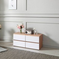 이정가구 레오800 2단 서랍장, 오크 + 화이트, 4단