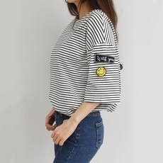 반하지오 임부복 와펜 단가라 티셔츠