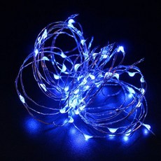 나이스엘이디 LED 50구 건전지 와이어 조명, 청색, 1개