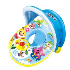 pinkfong 碰碰狐 遮陽傘氣墊學步救生圈, 隨機出貨, 1入