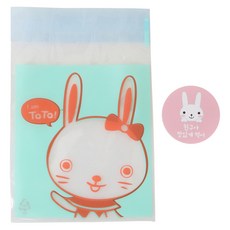 OPP自黏袋動物圖案 兔子款 100入+兔子朋友吃好吃貼紙 100入, 1套