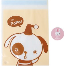 餅乾包裝袋 小狗 100入+兔子貼紙 100入, 1套