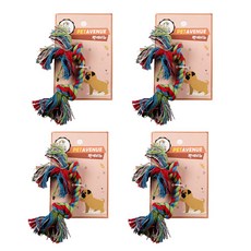 에이비엠코리아 애견 미니 이중 로프 장난감, 혼합색상, 4개