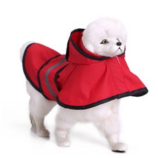 Petnine 寵物反光斗篷雨衣, 紅色