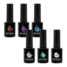 RAVI SM Ecolab 生日石彩色凝膠, 一月、二月、三月、四月、五月、六月, 6件