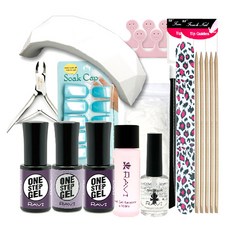 Ravi 一步紫色指甲專業套組, 12種, 1套