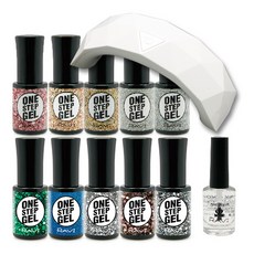 Ravi 彩繪指甲入門用具組, 彩色凝膠 5ml x 10p + Labybonder 10ml + Shimae 9W LED 凝膠燈, 1套