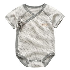 Mom's care 新生兒素色舒適短袖包屁衣