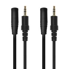 칼론 고급형 스테레오 연장케이블 AUX선 2p 5m, Stereo Extension Cable, 블랙