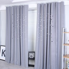 簍空星星造型窗簾組, 灰色的