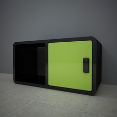 큐빅스 3 컬러스툴사물함 C2-1D, 블랙 + 도어(그린), 1개