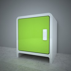 큐빅스 3 컬러사물함 다리형, 화이트 + 도어(그린)