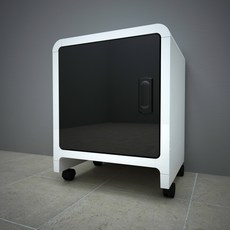 큐빅스 3 사물함 바퀴형, 화이트 + 도어(블랙), 1개