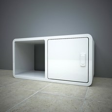 CUBICS 3層矮凳收納箱 2-1D, 白色, 1個