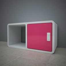 큐빅스 3 컬러스툴사물함 C2-1D, 화이트 + 도어(핑크), 1개