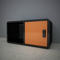 큐빅스 3 컬러스툴사물함 C2-1D, 블랙 + 도어(오렌지), 1개