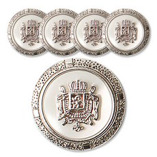 皇家感鈕扣 25mm, 白色的, 5個