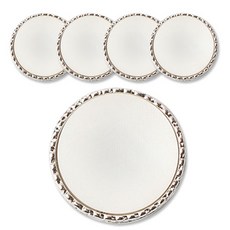 素面典雅裝飾鈕扣 18mm, 白色的, 5件