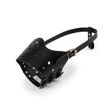 YUME 寵物訓練用安全皮革嘴套 XXL, 黑色, 1個