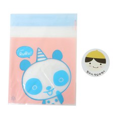 황씨네도시락 접착 야미 속포장봉투 팬더 100p + 노랑모자 보이 100p, 1세트