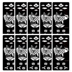 aryko TRADERS 模板花卉人體彩繪紋身設計貼紙, S2108, 10片