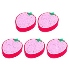 水果造型清潔海綿 草莓款, 1件, 5個