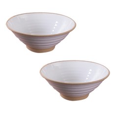 麵碗, 白色+赭色, 2件