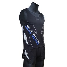 Deuce Seven 馬拉松比賽服套裝 修身版 高級款 MT6039, 藍黑蜜糖色