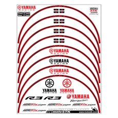 스텝원 오토바이 야마하 휠스티커 17인치, 야마하R3 레드, 1세트
