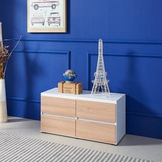 이정가구 레오 800 2단 서랍장, 화이트 + 오크